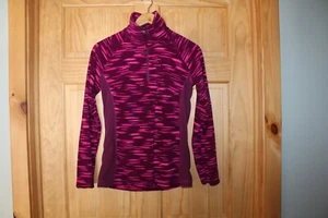 Columbia Women's Fuchsia & Pink Print Fleece Top - M EUC - Picture 1 of 4