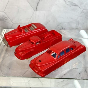 Vtg Lot (3) Renwal & Keystone Plastic Cars 50s Convertible, Pickup & Cadillac - Picture 1 of 24