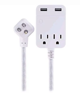 GE Pro USB Charging Extension w/Surge Protect , 10 feet(2 Outlets & 2 USB 2.4A ) - Picture 1 of 5