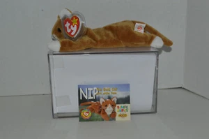 Ty Beanie Baby~#4003~4ª Generación~Nip~Gato~Marrón Blanco~Buena Etiqueta Corazón~Tarjeta Comercial~NB - Imagen 1 de 3