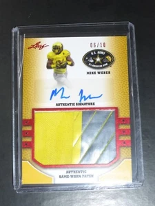 2015 LEAF ARMY MIKE WEBER AUTO SIGNED #D 6/10 GAME WORN JERSEY PATCH~PRE-2019 RC - Picture 1 of 1