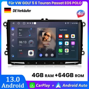 4+64GB Carplay Android13 Autoradio GPS Für VW GOLF 5 6 Touran Passat EOS POLO 6R - Bild 1 von 13
