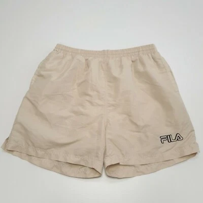 A63 MENS FILA BEIGE DRAWSTRING LINED SPORT SHORTS UK L W34 - Image 1 of 3
