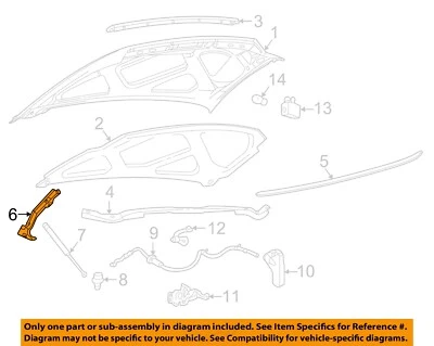 Componentes del capó-bisagra Ford OEM 99-07 Excursion 6C3Z16796AA Foto 1 de 2