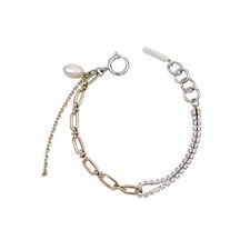 Justine Clenquet Chain Necklace Zircon Metal Patchwork Pearl Choker Bracelet