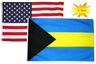 3x5 3’x5’ Wholesale Set (2 Pack) USA American & Bahamas Country Flag Banner