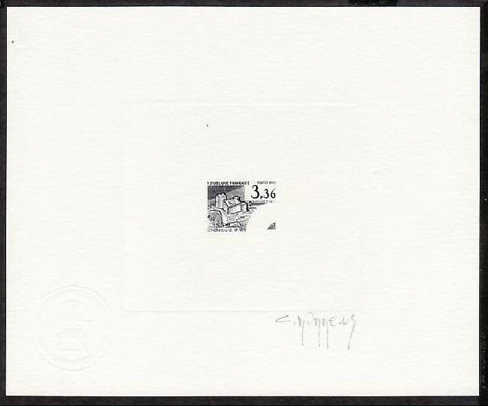 France Sc1817 Architecture, Chateau, Castle, Signed Die Proof. - Image 1 of 1