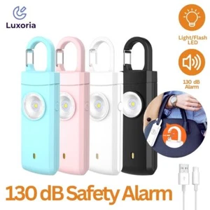 Personal Rechargeable Safety Alarm Keychain 130dB Lound Self Defense LED Pocket - Picture 1 of 12