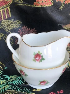 Adderley England bone China sugar and creamer Bud Roses - Picture 1 of 4