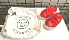 NEW NWT Unisex Apple RED REAL Leather Sneakers-Sz L-USA 8(2Y+) Love Luck &Wonder