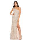 Mac Duggal 10729 Sequin One Shoulder Gown w/ Embellishments Size 0