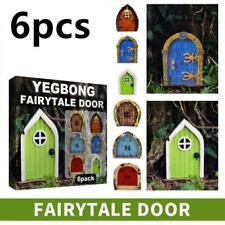 6pcs Miniature Pixie Elf Fairy Window Door for Tree Yard Art Garden Sculpture~Us
