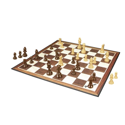 Family Classics Chess by Pressman - with Folding Board and Full Size Chess Piece - Image 1 of 2