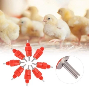 100x Chicken Nipple Drinker Poultry Water Feeder Hen Drinking Automatic Waterer - Picture 1 of 12