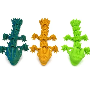 3-Dragon Bundle – Articulated 6” Dragons – Blue/Green, Gold & Light Green - Picture 1 of 2