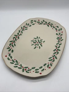 Lenox Holiday Oblong Platter Tray 15.25" Holly NWOB - Picture 1 of 10