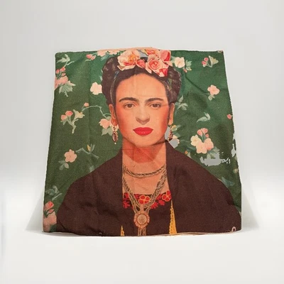 Frida Kahlo Kissen Leinen Blumen Mexikanisches Künstler Design Bunt Kissenbezug - Bild 1 von 4
