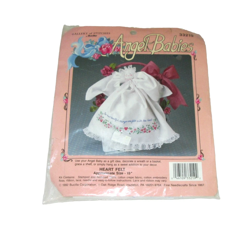 Bucilla HEART FELT Angel Babies 15" Doll Decoration Embroidery Kit 33219