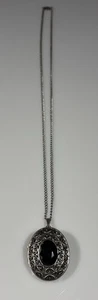 Vintage Avon Pin/Pendant Silver Tone Perfume Locket Compact Circa 1966 - Picture 1 of 8