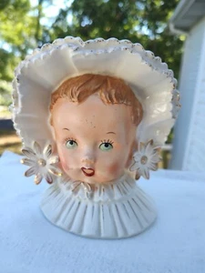 Vintage Antique Napco 1956 Baby/Toddler Lady Head Vase C2634A - Picture 1 of 7