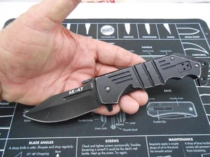 Cold Steel AK-47 Assisted Pocket Knife Liner Lock Plain Edge Blade - Picture 1 of 8
