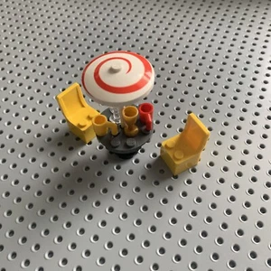 Lego Minifigure Furniture UMBRELLA Patio Table Set w Chairs Mugs Goblets moc - Picture 1 of 5