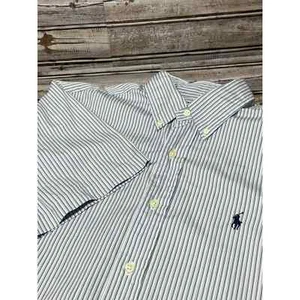 Ralph Lauren Herren Kurzarm Knopfleiste Weiß Blau Größe M - Bild 1 von 5