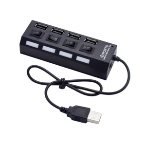 USB Hub 4 Sockets Independent USB 2.0 Divider (noir) Splitter USB - Photo 1/12