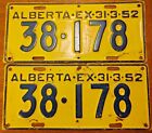 *1951 1952 ALBERTA License Plate PAIR*  # 38-178  Excellent