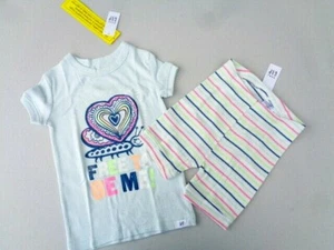 NEW PJ set Shorts Shirt Organic Cotton Free To Be Me Butterfly Girls - Picture 1 of 9