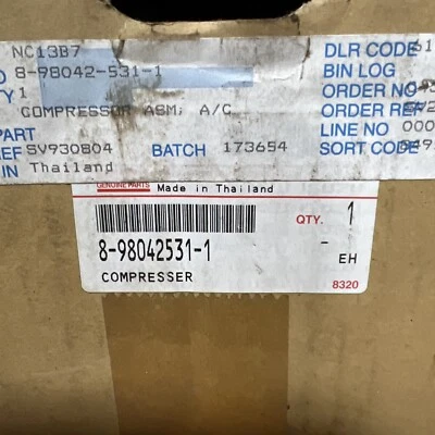 ¡¡NUEVO OEM!! Compresor de aire acondicionado para modelos selectos 05-20 Chevrolet Isuzu 8980425311 Foto 1 de 4