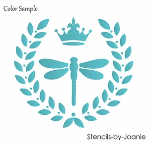 Laurel Wreath Stencil 8" Dragonfly Royal Fleur Crown Pillow Easy DIY Craft Signs - Picture 1 of 8