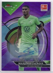 Maxence Lacroix 2022-23 Topps Finest Bundesliga Purple Wave Autograph #03/80 - Picture 1 of 2