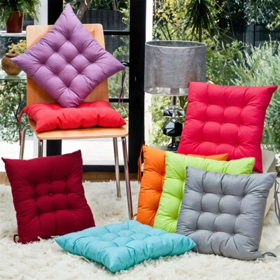 DAILY-USE-UK 4/6/8PCS Seat Pad Dining Room Garden Kitchen Chair Seat Cushions Tie On Plain