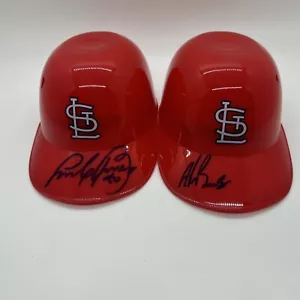 St. Louis Cardinals Andy & Alan Benes Autograph Mini Helmet Auto Ice Cream Hat - Picture 1 of 6