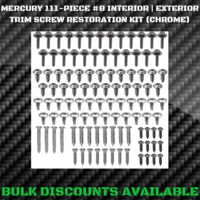 1967+ Mercury Cougar Interior Exterior Molding Engine Bay Trim SCREW KIT Chrome  - Image 1 of 2