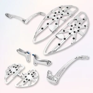Palanca de freno de cambio de tablero de piso calibre cromado para Harley Touring Street Glide 14-up - Imagen 1 de 10