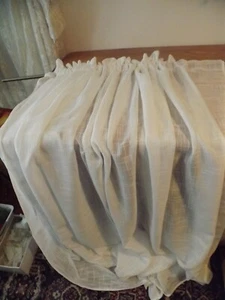 NEW PAIR white drapes TEXTURED THREADS 104Wx86" NWOT - Picture 1 of 10