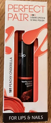 NEU = LIPS & NAILS Alessandro Perfect Pair 2 in 1 = Peach Lipstick + Nagelack - Bild 1 von 4