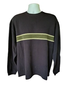 Abercrombie & Fitch Mens Pullover Sweater XL V Neck Cotton Stripe Grandpacore - Picture 1 of 8