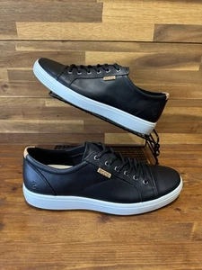 Ecco Soft 7 Trainers Black Leather UK Size UK 10 EU 44 Boxed New - Picture 1 of 18
