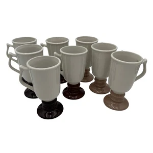 Juego de tazas de capuchino de café irlandés con pedestal Hall vintage años 70 #1273 hechas en EE. UU./8 - Imagen 1 de 7