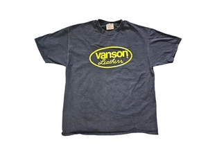 Vintage Vanson Leathers Og Logo Black T-shirt Mens Size XL - Picture 1 of 7