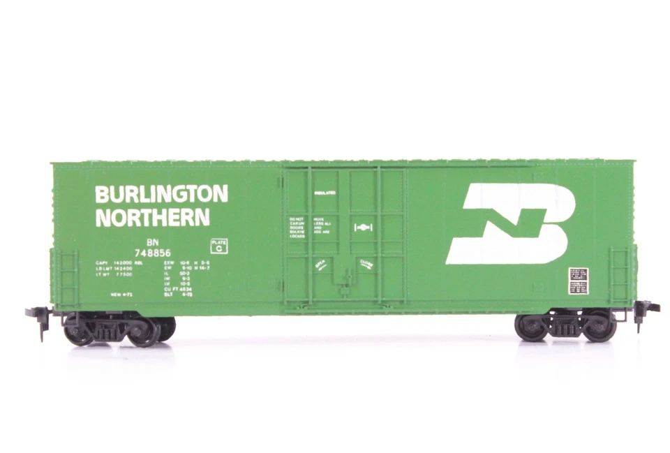 HO Roundhouse Burlington Northern 50 ft Hi-Cube Plug-Door Box Car Excelente Foto 1 de 4
