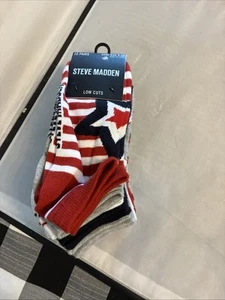 STEVE MADDEN 10 Pairs Women's Low Cut Socks 4th July - Picture 1 of 3