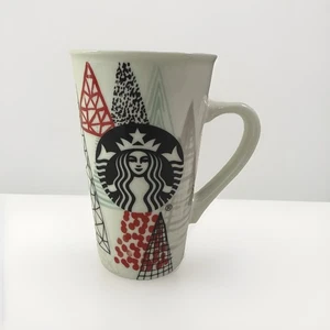 Taza de café con leche Starbucks 2018 alta 16 oz árboles de Navidad vacaciones - Imagen 1 de 4