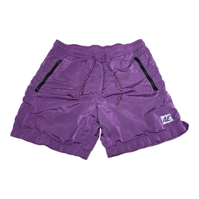 Pantalones cortos para hombre American Eagle Outfitters talla pequeña púrpura con cordón de nailon Foto 1 de 4