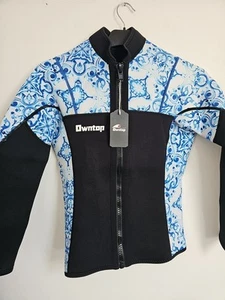 Owntop Surf Wetsuit Top Size S Floral Blue - Picture 1 of 6