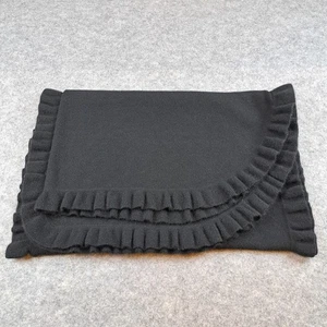 Johnstons Wrap Womens One Size Black Knit Angora Ruffle Shawl Scotland - Picture 1 of 9