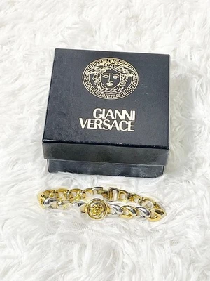 Gianni Versace Medusa 男式手链金色和银色日本 i23018 — 第 1/4 张图片